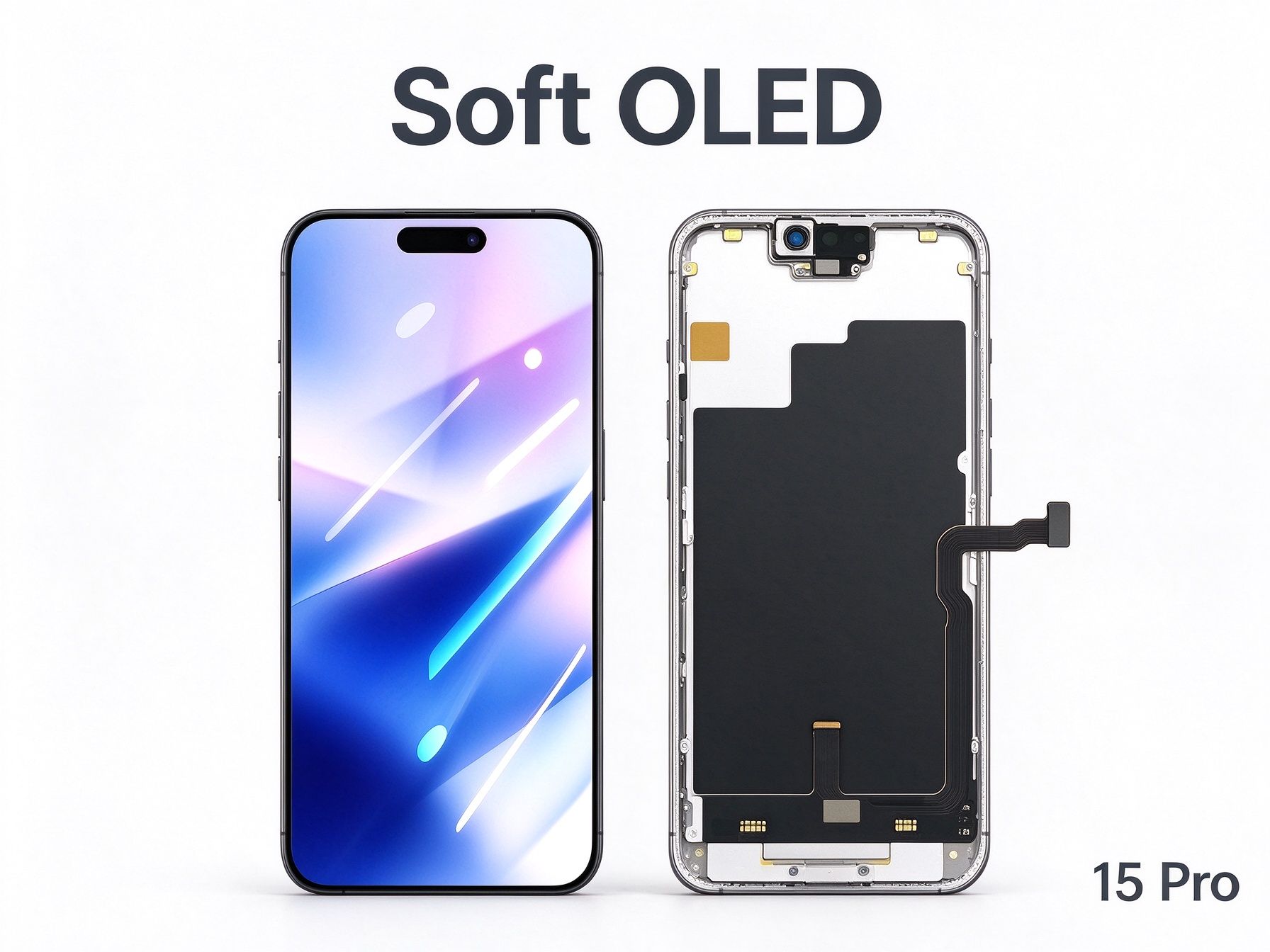 iPhone 15 Pro soft OLED screen rear view